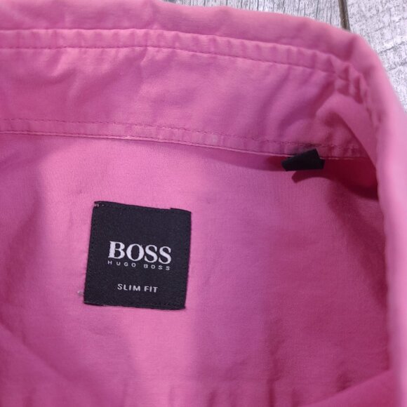 Hugo Boss Shirt Mens Large Slim Ronny Ombre Gradient Button Long Sleeve Top - Picture 6 of 9